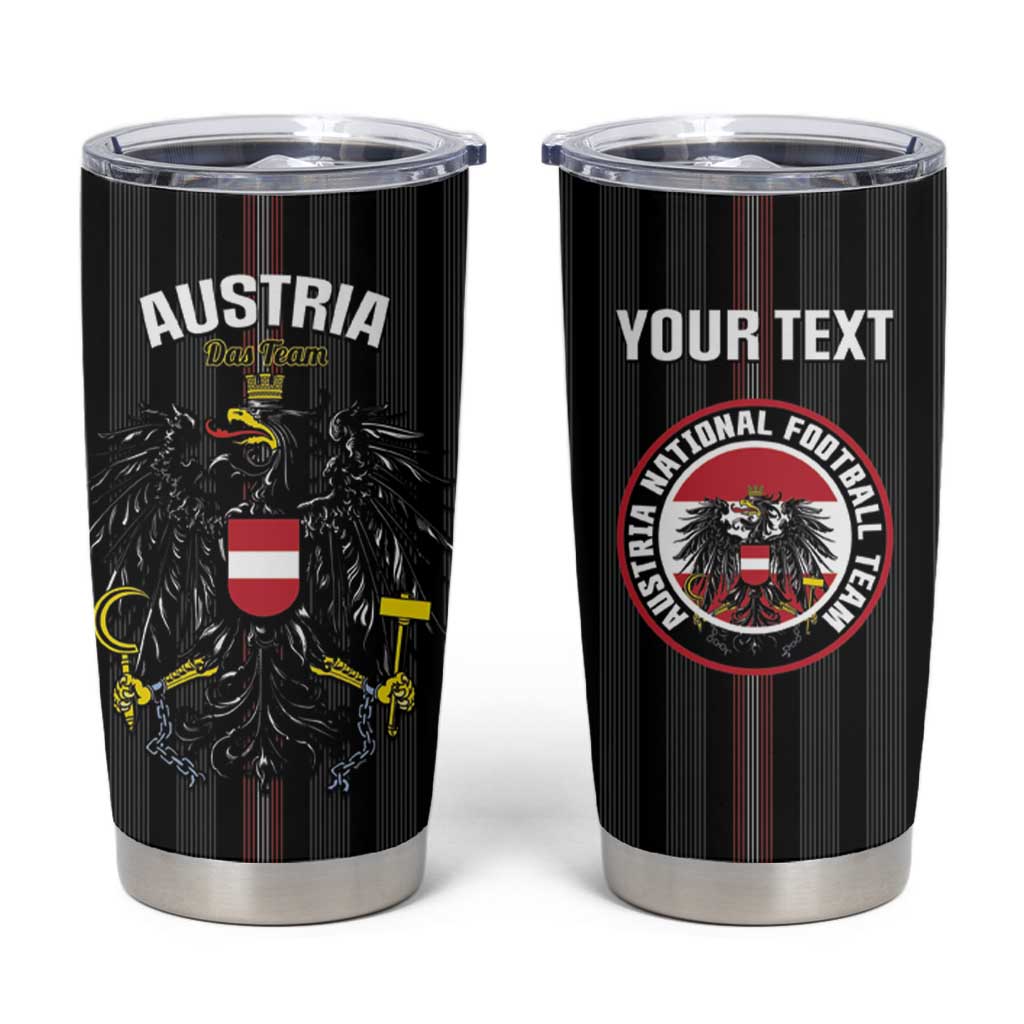 Custom Austria Football Tumbler Cup 2026 Go Das Team Striped Style - Wonder Print Shop