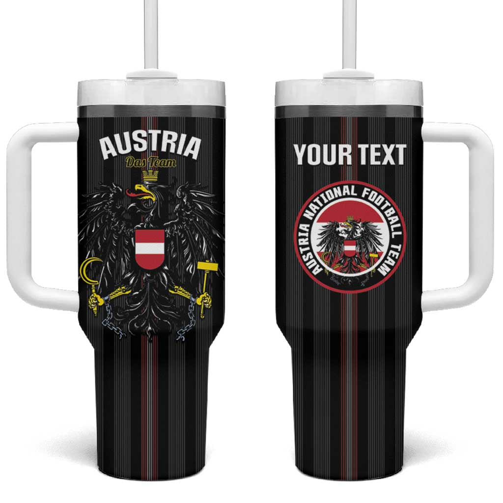 Custom Austria Football Tumbler With Handle 2026 Go Das Team Striped Style - Wonder Print Shop