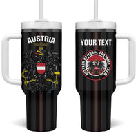 Custom Austria Football Tumbler With Handle 2026 Go Das Team Striped Style - Wonder Print Shop