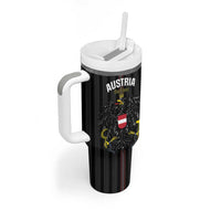 Custom Austria Football Tumbler With Handle 2026 Go Das Team Striped Style - Wonder Print Shop