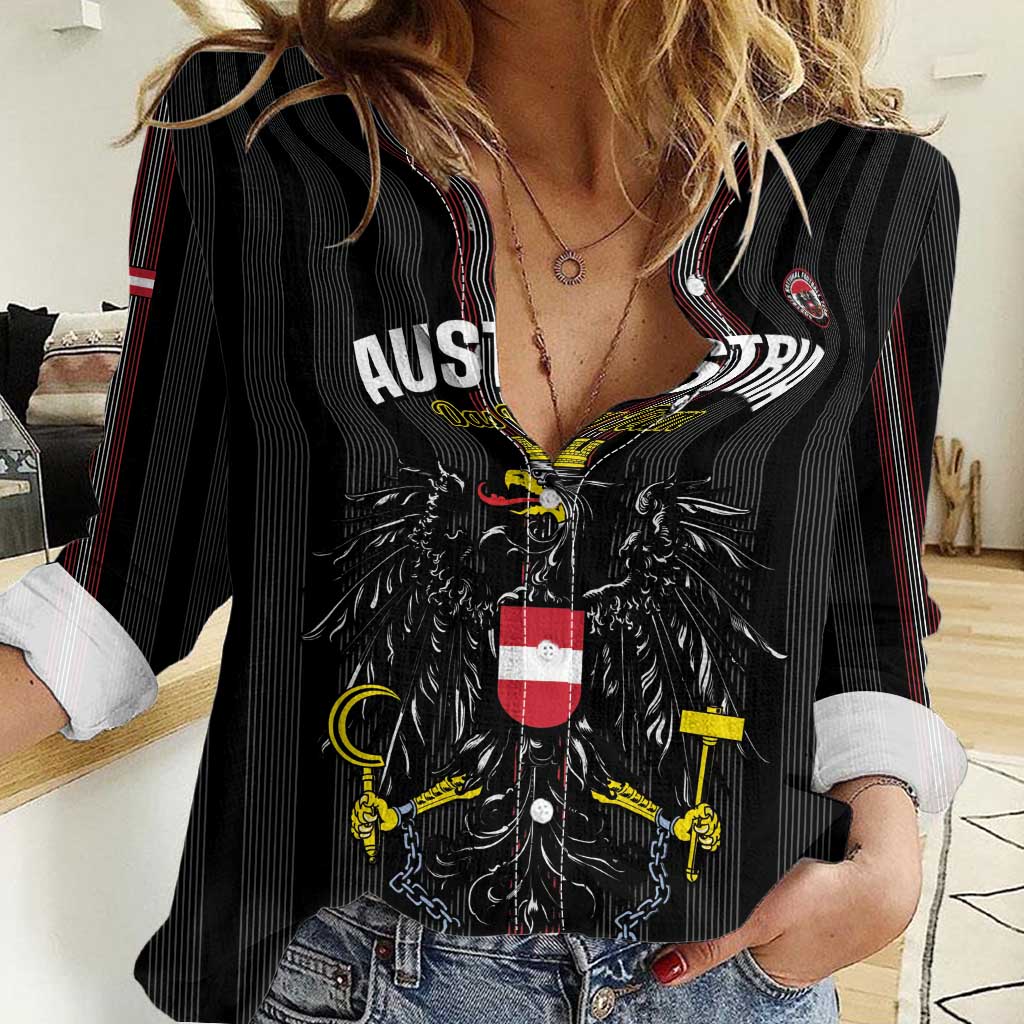 Custom Austria Football Women Casual Shirt 2026 Go Das Team Striped Style - Wonder Print Shop