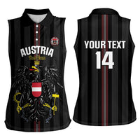 Custom Austria Football Women Sleeveless Polo Shirt 2026 Go Das Team Striped Style - Wonder Print Shop