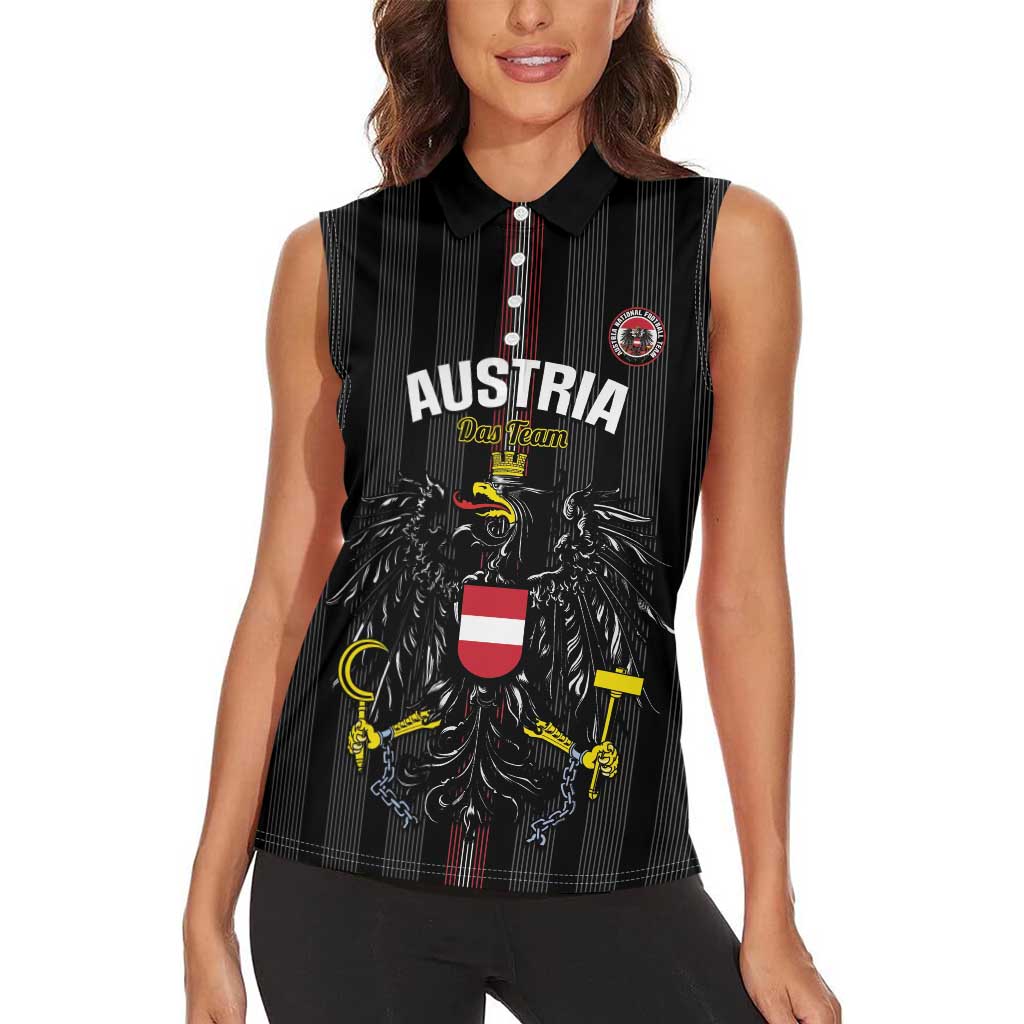 Custom Austria Football Women Sleeveless Polo Shirt 2026 Go Das Team Striped Style - Wonder Print Shop