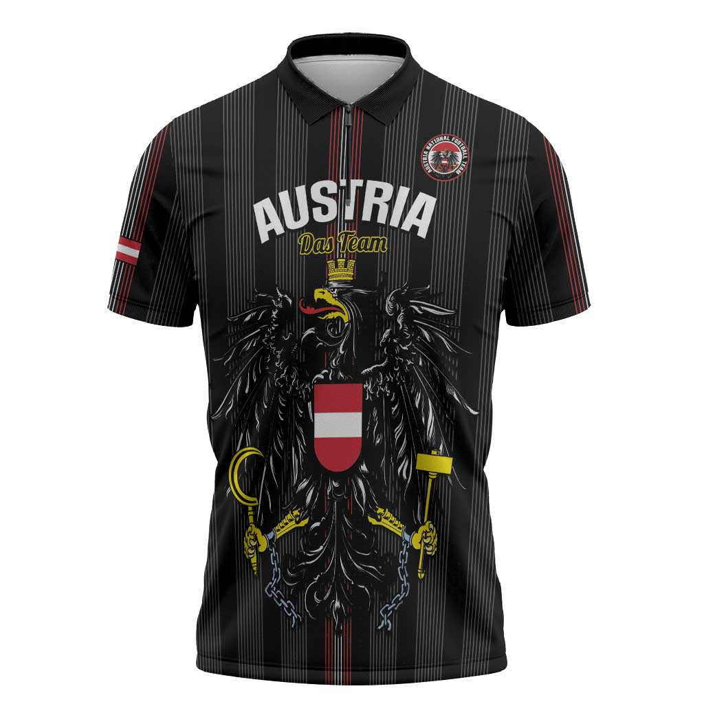 Custom Austria Football Zipper Polo Shirt 2026 Go Das Team Striped Style - Wonder Print Shop