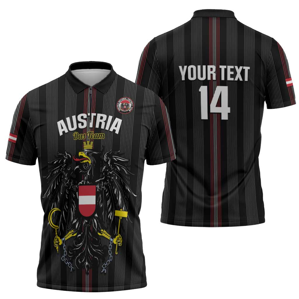 Custom Austria Football Zipper Polo Shirt 2026 Go Das Team Striped Style - Wonder Print Shop
