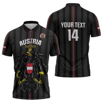 Custom Austria Football Zipper Polo Shirt 2026 Go Das Team Striped Style - Wonder Print Shop