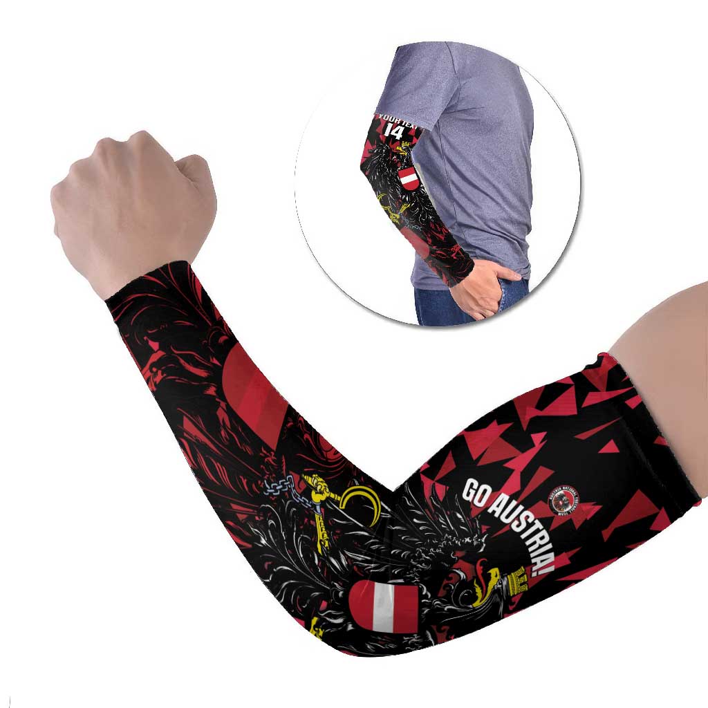 Custom Austria Football Arm Sleeves 2026 Das Team Black Eagle - Wonder Print Shop