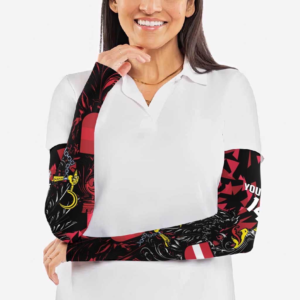 Custom Austria Football Arm Sleeves 2026 Das Team Black Eagle - Wonder Print Shop