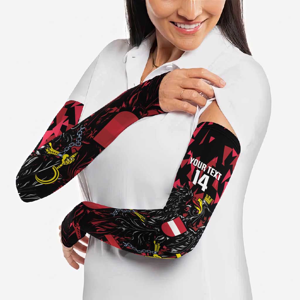 Custom Austria Football Arm Sleeves 2026 Das Team Black Eagle - Wonder Print Shop
