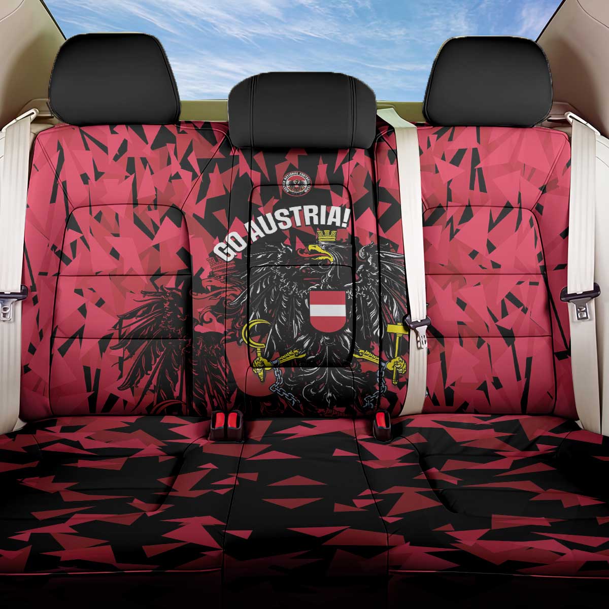 Austria Football Back Car Seat Cover 2026 Das Team Black Eagle - Wonder Print Shop