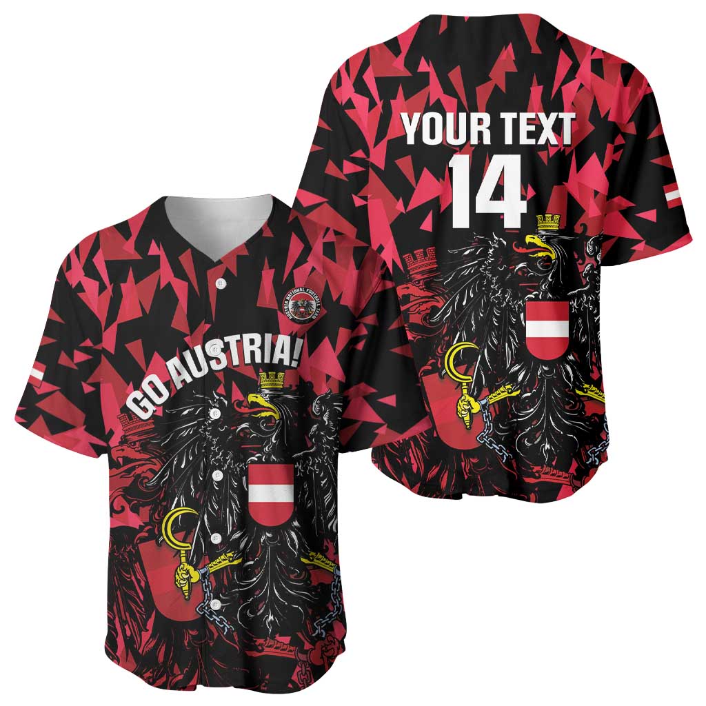 Custom Austria Football Baseball Jersey 2026 Das Team Black Eagle - Wonder Print Shop