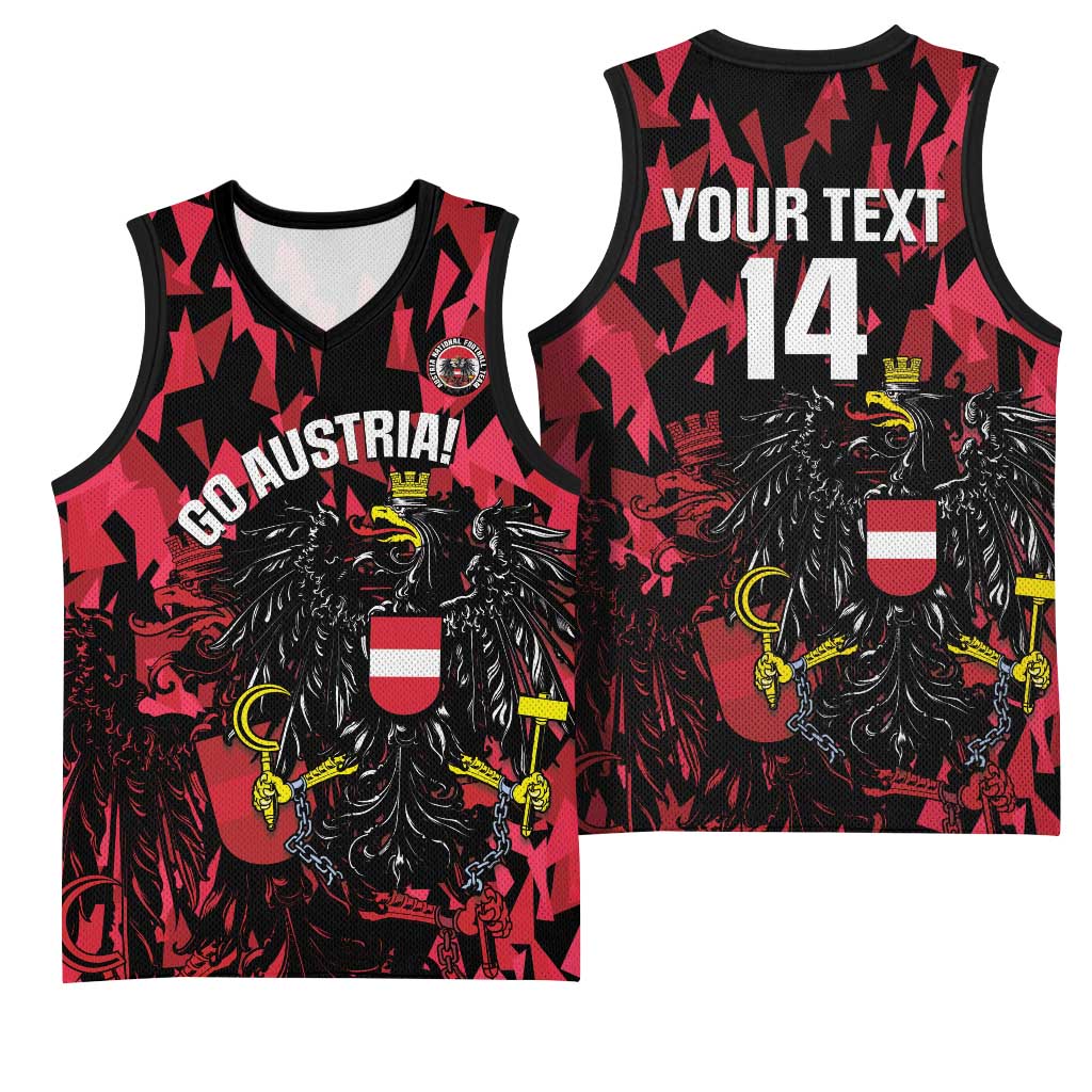 Custom Austria Football Basketball Jersey 2026 Das Team Black Eagle - Wonder Print Shop