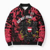 Custom Austria Football Bomber Puffer Jacket 2026 Das Team Black Eagle - Wonder Print Shop