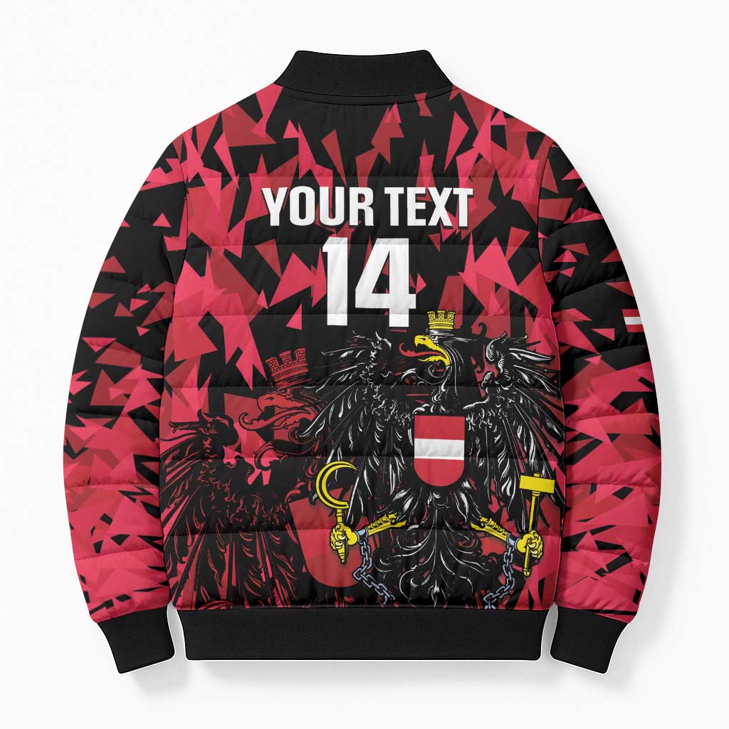 Custom Austria Football Bomber Puffer Jacket 2026 Das Team Black Eagle - Wonder Print Shop