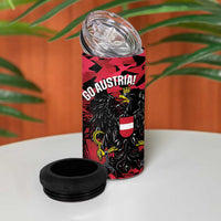 Custom Austria Football 4 in 1 Can Cooler Tumbler 2026 Das Team Black Eagle - Wonder Print Shop