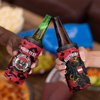 Custom Austria Football 4 in 1 Can Cooler Tumbler 2026 Das Team Black Eagle - Wonder Print Shop