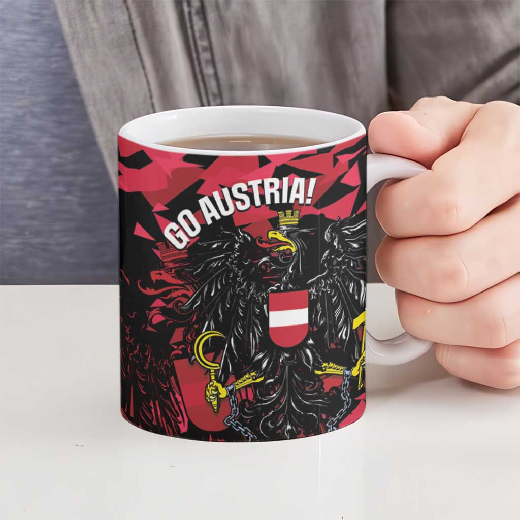 Custom Austria Football Ceramic Mug 2026 Das Team Black Eagle - Wonder Print Shop