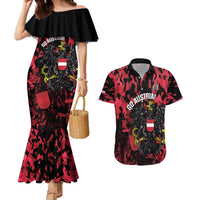 Custom Austria Football Couples Matching Mermaid Dress and Hawaiian Shirt 2026 Das Team Black Eagle - Wonder Print Shop