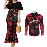 Custom Austria Football Couples Matching Mermaid Dress and Long Sleeve Button Shirt 2026 Das Team Black Eagle - Wonder Print Shop