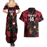 Custom Austria Football Couples Matching Summer Maxi Dress and Hawaiian Shirt 2026 Das Team Black Eagle - Wonder Print Shop