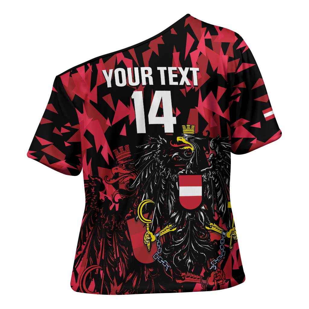 Custom Austria Football Cross Shoulder Shirt 2026 Das Team Black Eagle - Wonder Print Shop