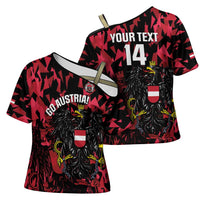 Custom Austria Football Cross Shoulder Shirt 2026 Das Team Black Eagle - Wonder Print Shop