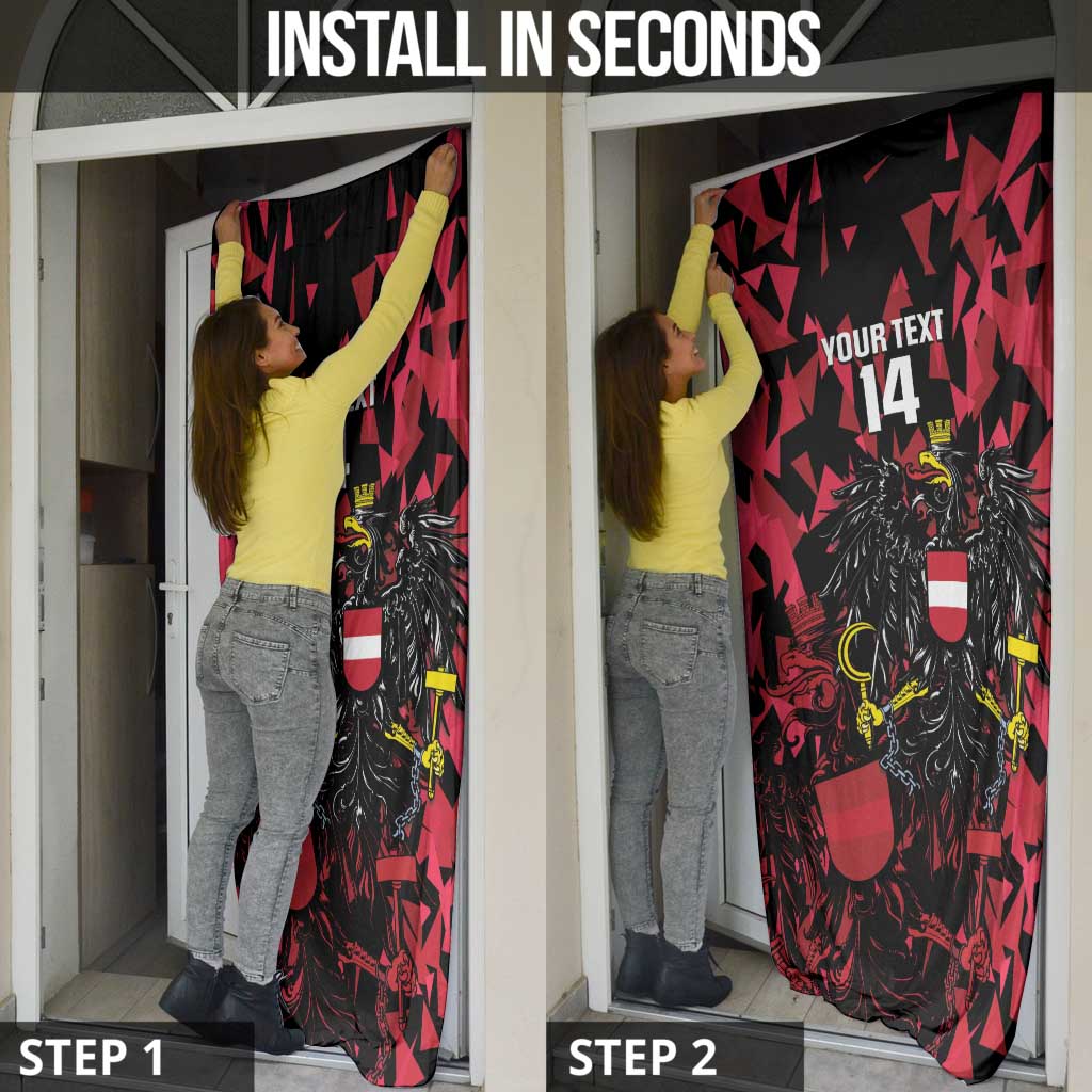 Custom Austria Football Door Cover 2026 Das Team Black Eagle - Wonder Print Shop