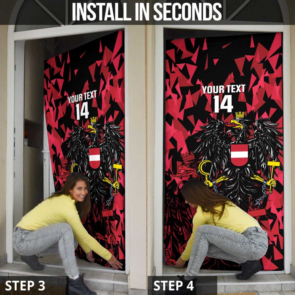 Custom Austria Football Door Cover 2026 Das Team Black Eagle - Wonder Print Shop