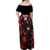 Custom Austria Football Family Matching Off Shoulder Maxi Dress and Hawaiian Shirt 2026 Das Team Black Eagle - Wonder Print Shop
