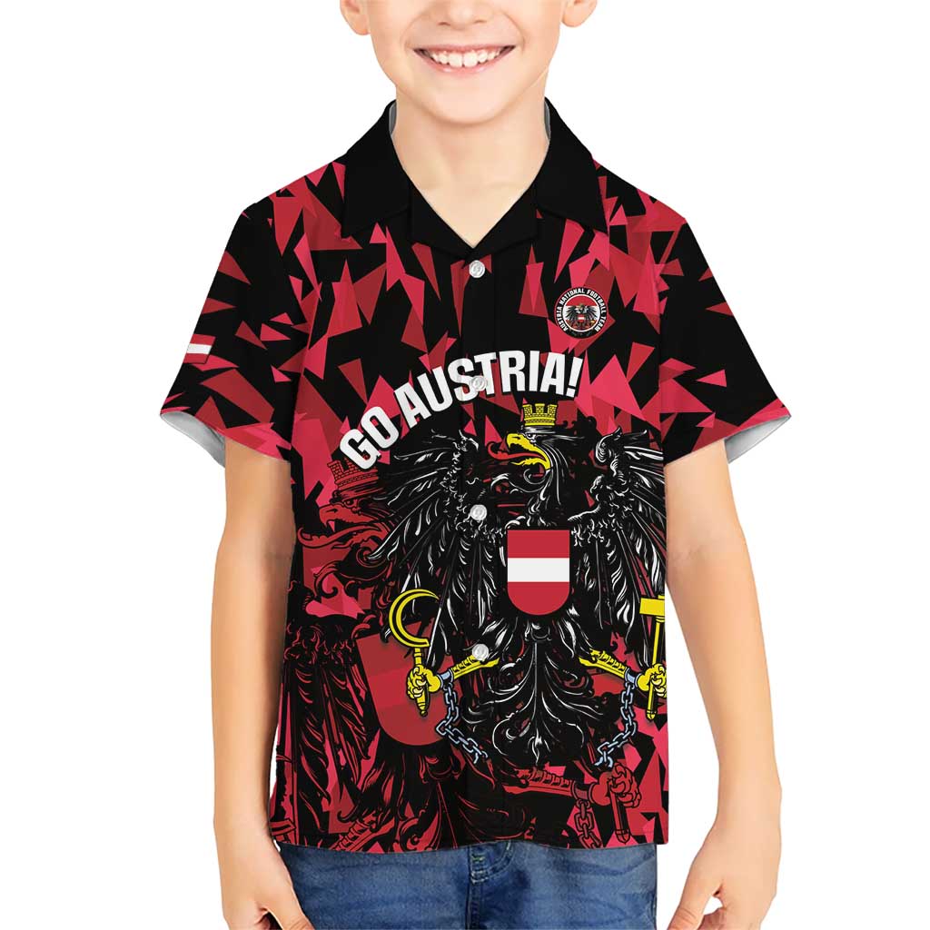 Custom Austria Football Family Matching Short Sleeve Bodycon Dress and Hawaiian Shirt 2026 Das Team Black Eagle - Wonder Print Shop
