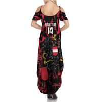 Custom Austria Football Family Matching Summer Maxi Dress and Hawaiian Shirt 2026 Das Team Black Eagle - Wonder Print Shop