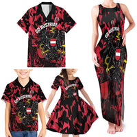 Custom Austria Football Family Matching Tank Maxi Dress and Hawaiian Shirt 2026 Das Team Black Eagle - Wonder Print Shop