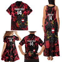 Custom Austria Football Family Matching Tank Maxi Dress and Hawaiian Shirt 2026 Das Team Black Eagle - Wonder Print Shop