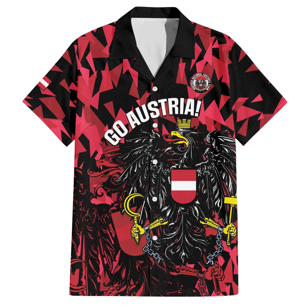 Custom Austria Football Hawaiian Shirt 2026 Das Team Black Eagle - Wonder Print Shop