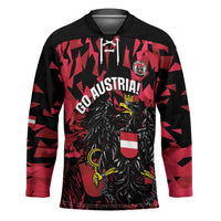 Custom Austria Football Hockey Jersey 2026 Das Team Black Eagle - Wonder Print Shop