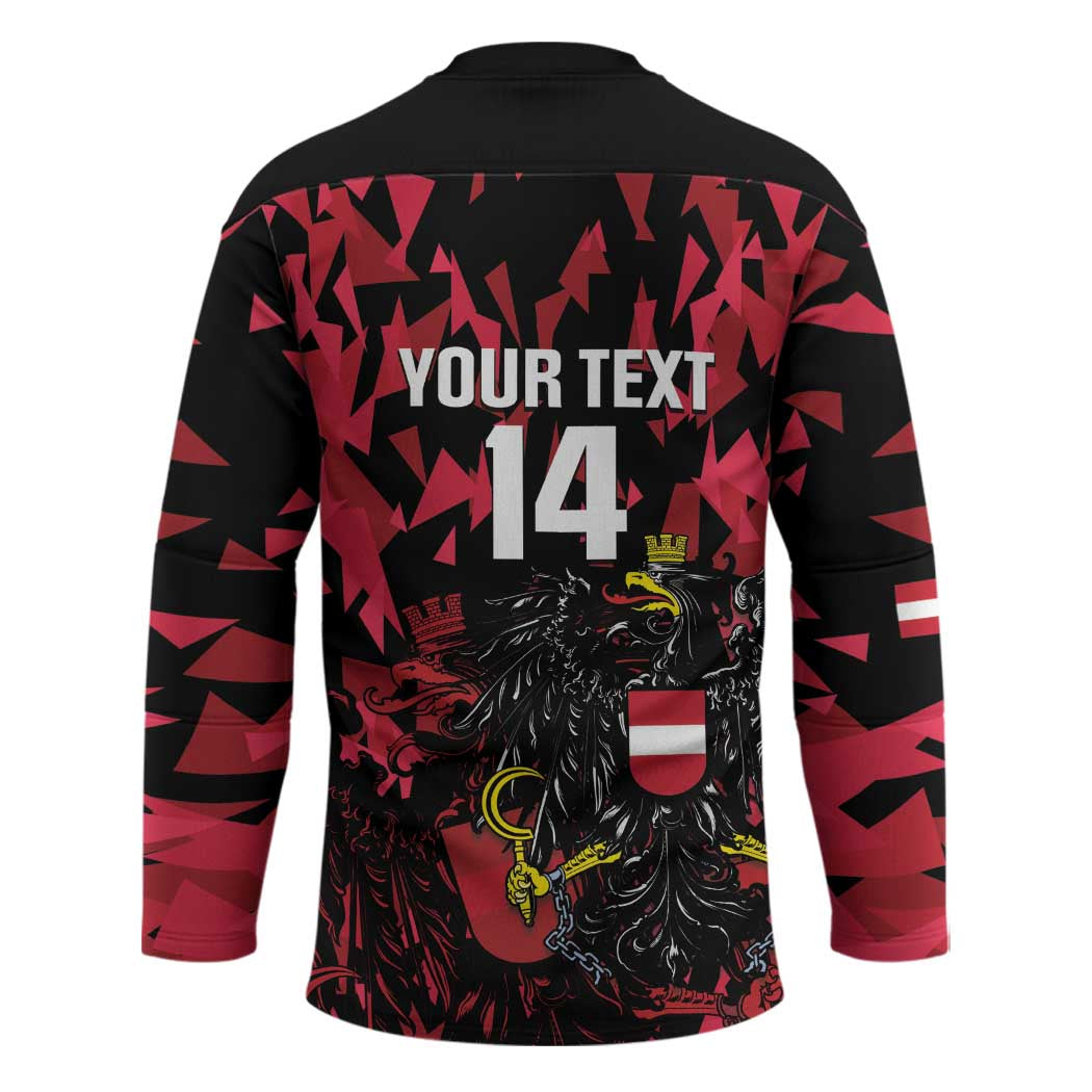 Custom Austria Football Hockey Jersey 2026 Das Team Black Eagle - Wonder Print Shop