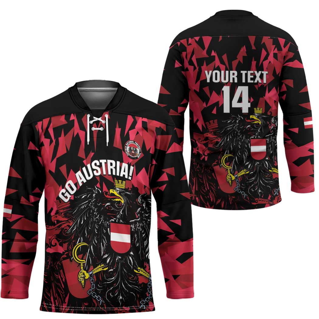 Custom Austria Football Hockey Jersey 2026 Das Team Black Eagle - Wonder Print Shop