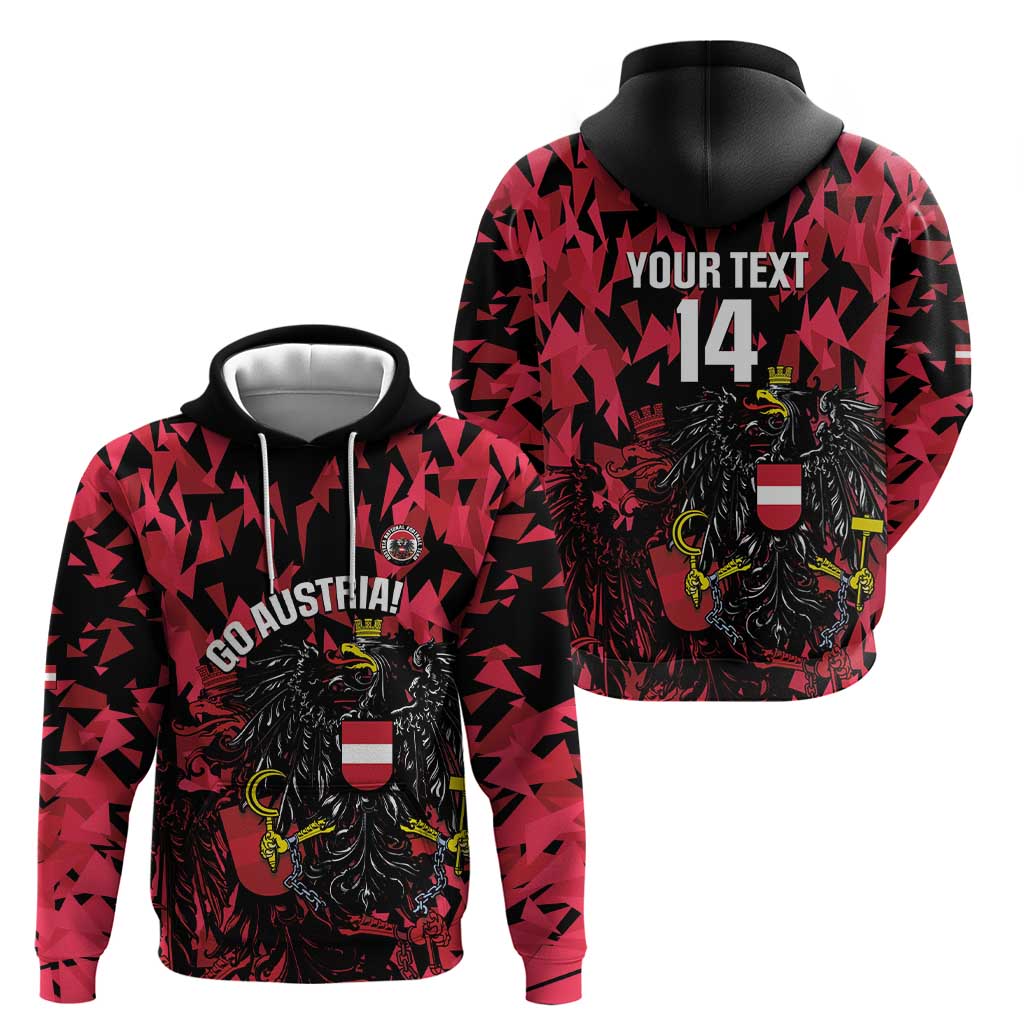 Custom Austria Football Hoodie 2026 Das Team Black Eagle - Wonder Print Shop
