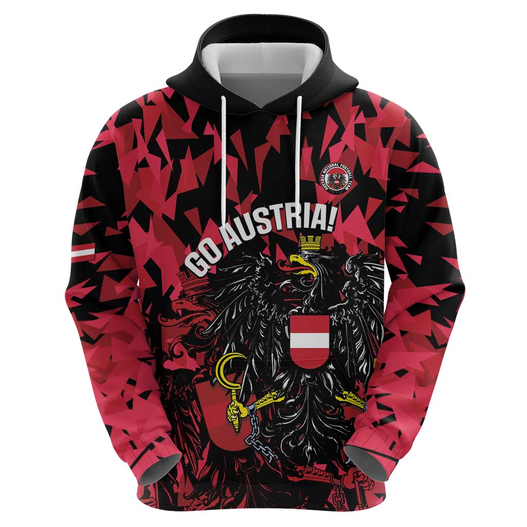 Custom Austria Football Hoodie 2026 Das Team Black Eagle - Wonder Print Shop