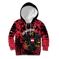 Custom Austria Football Kid Hoodie 2026 Das Team Black Eagle - Wonder Print Shop