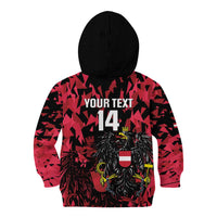 Custom Austria Football Kid Hoodie 2026 Das Team Black Eagle - Wonder Print Shop