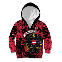 Custom Austria Football Kid Hoodie 2026 Das Team Black Eagle - Wonder Print Shop