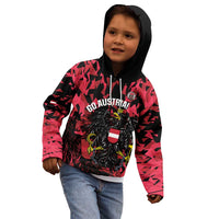 Custom Austria Football Kid Hoodie 2026 Das Team Black Eagle - Wonder Print Shop