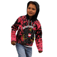 Custom Austria Football Kid Hoodie 2026 Das Team Black Eagle - Wonder Print Shop