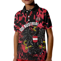 Custom Austria Football Kid Polo Shirt 2026 Das Team Black Eagle - Wonder Print Shop