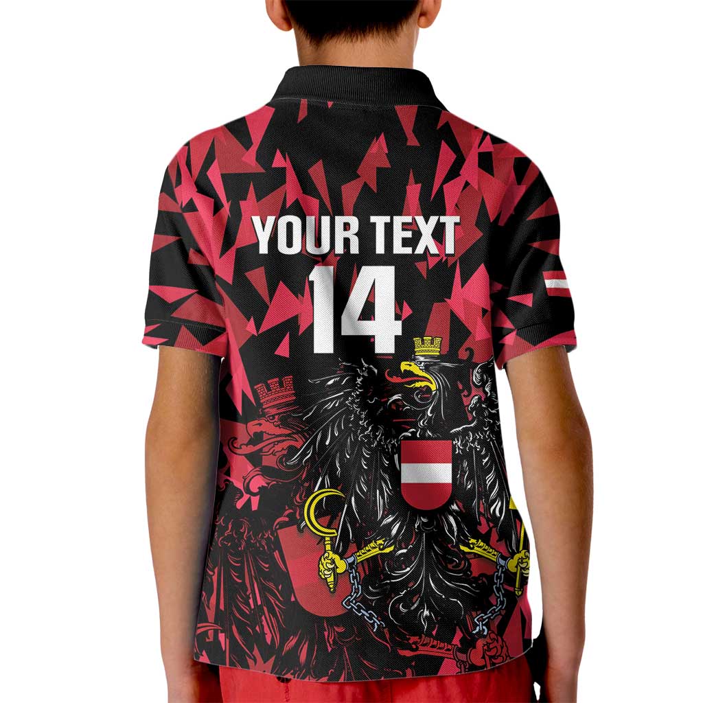 Custom Austria Football Kid Polo Shirt 2026 Das Team Black Eagle - Wonder Print Shop