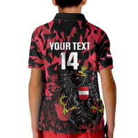 Custom Austria Football Kid Polo Shirt 2026 Das Team Black Eagle - Wonder Print Shop