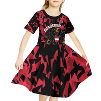 Custom Austria Football Kid Short Sleeve Dress 2026 Das Team Black Eagle - Wonder Print Shop
