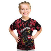 Custom Austria Football Kid T Shirt 2026 Das Team Black Eagle - Wonder Print Shop