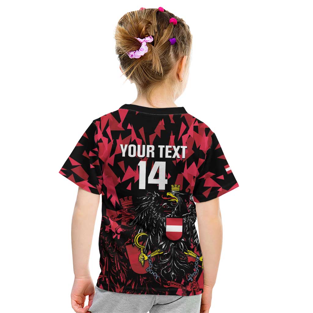 Custom Austria Football Kid T Shirt 2026 Das Team Black Eagle - Wonder Print Shop